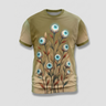 Surreal Creepy Eyeball Wildflower Stem Aop Tshirt