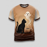 Black Cat Coffee Steam Ghost Aop Tshirt