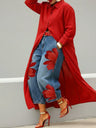 Cotton-linen Shirt Long Top Dress Womens