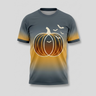 Geometric Scandinavian Pumpkin Shadow Bat Aop Tshirt