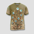 Surreal Creepy Eyeball Wildflower Stem Aop Tshirt
