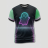Neon Wireframe Ghost Cyber Horizon Aop Tshirt