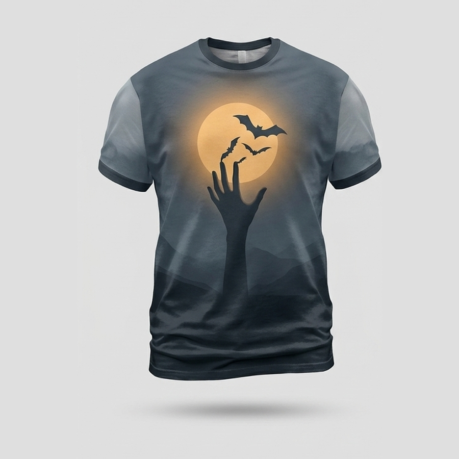 Bizarre Shadow Hand Bat Transformation Aop Tshirt