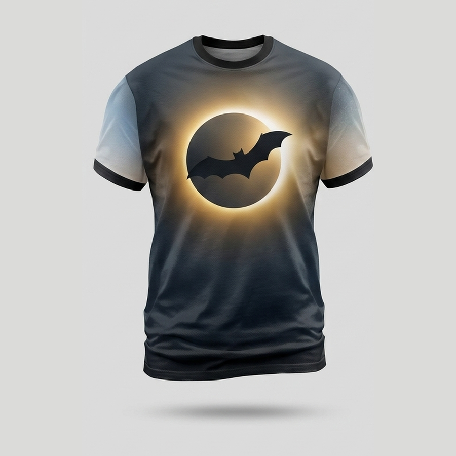 Cosmic Bat Solar Eclipse Halo Aop Tshirt