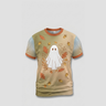 Fine Line Art Ghost Autumn Botanical Aop Tshirt